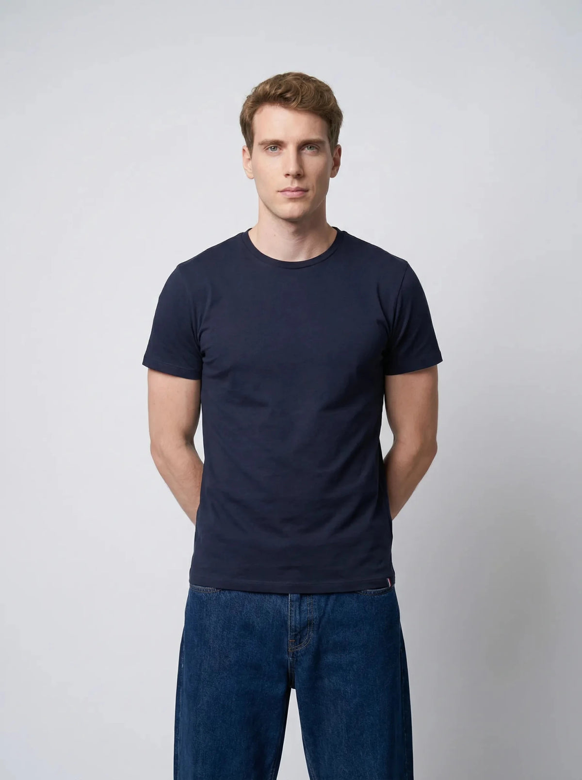 marineblauw katoenen T-shirt, gemaakt in Frankrijk – ERVERTE Paris