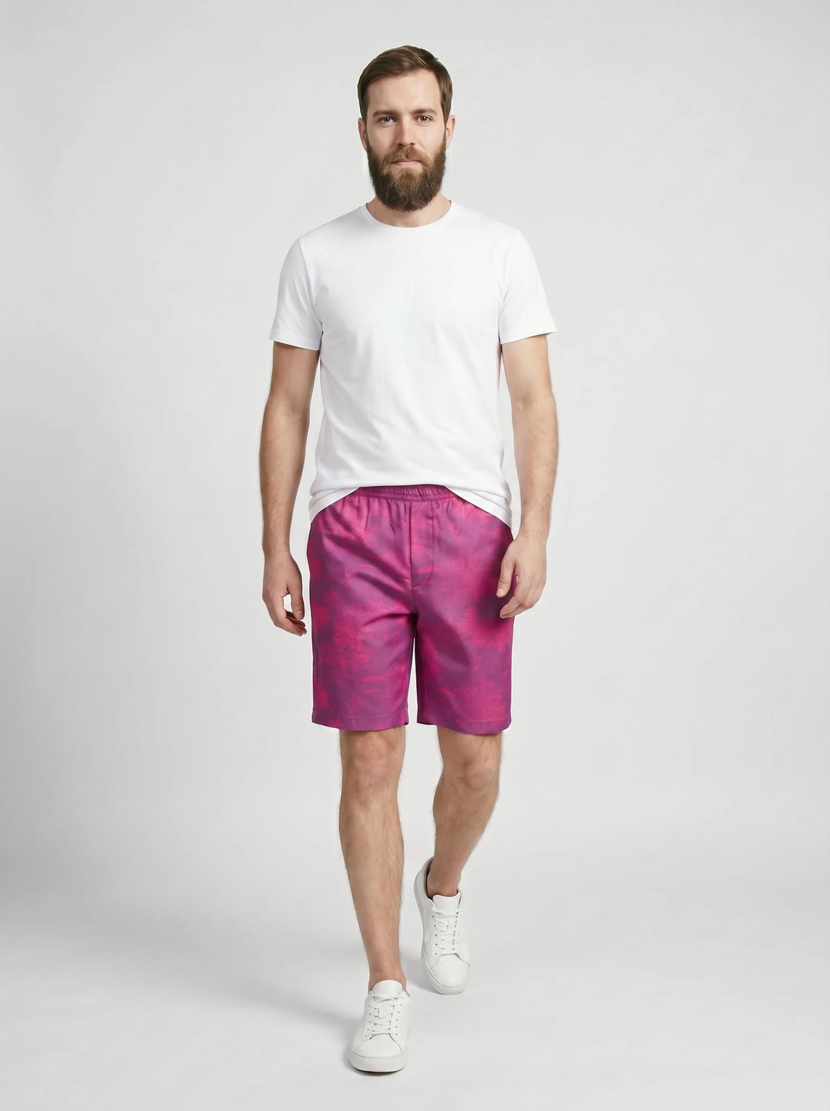 Silk shorts, front worn view – ERVERTE Paris