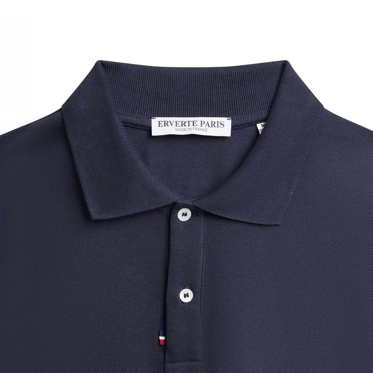 Navy Organic Cotton Polo – Made in France