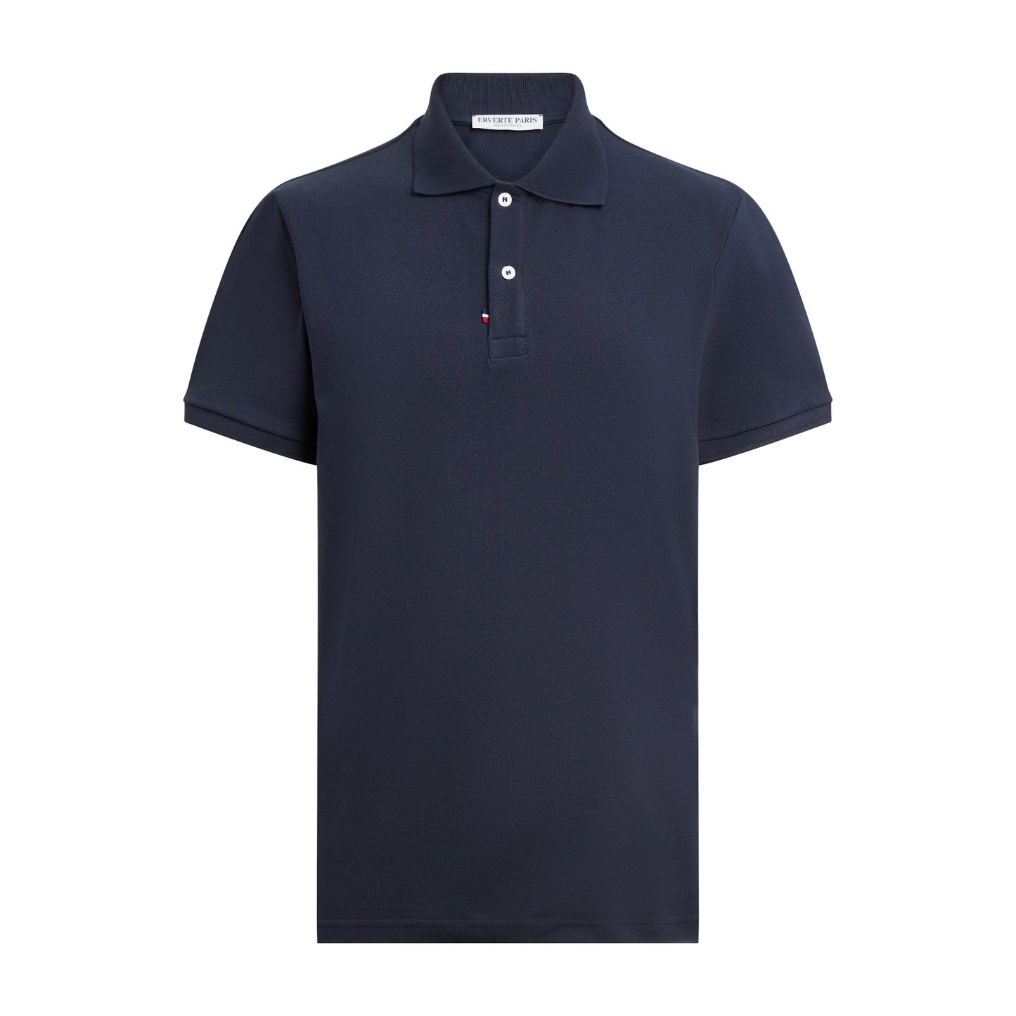 Navy Organic Cotton Polo – Made in France