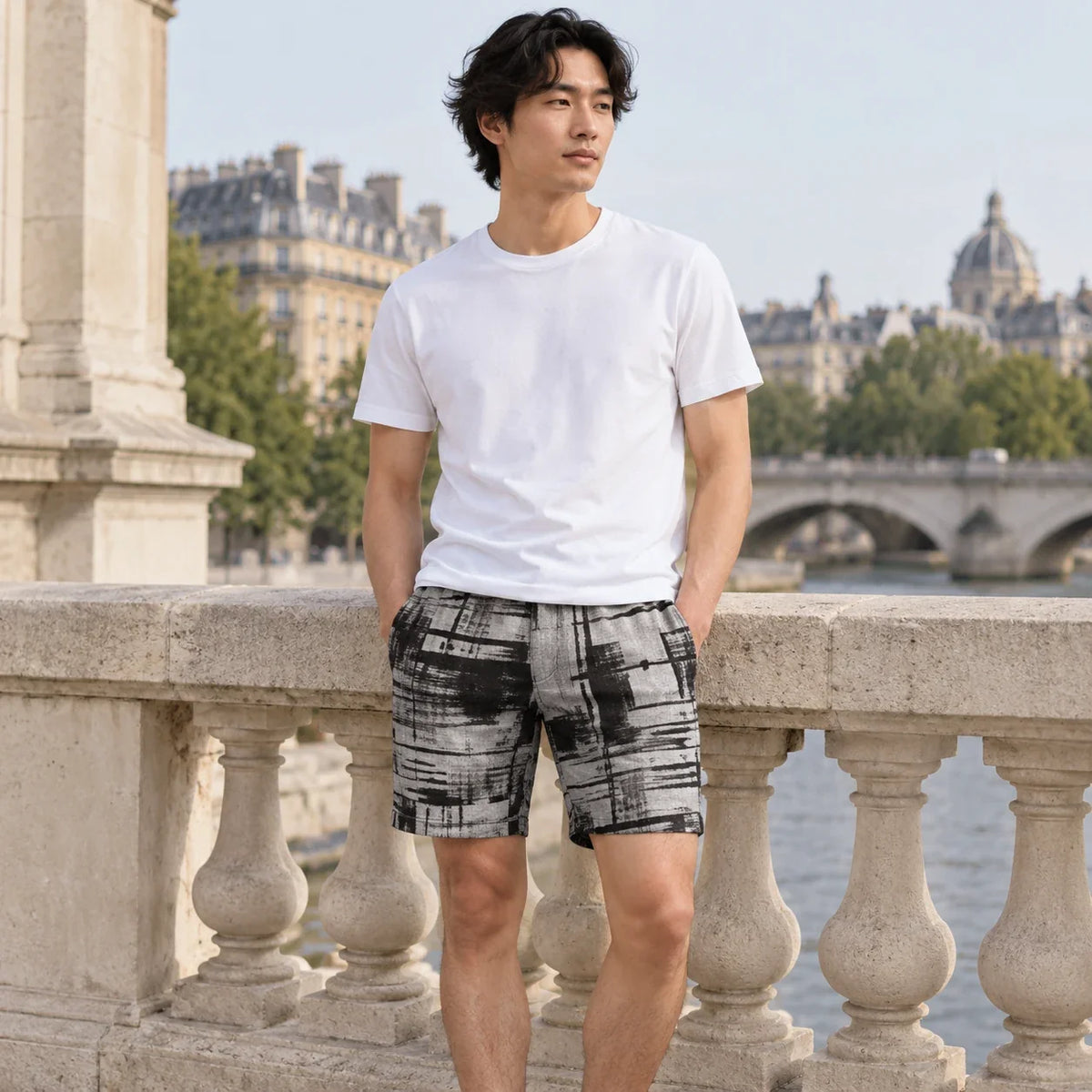 Shorts homme en lin et soie fabriqués en France – ERVERTE Paris