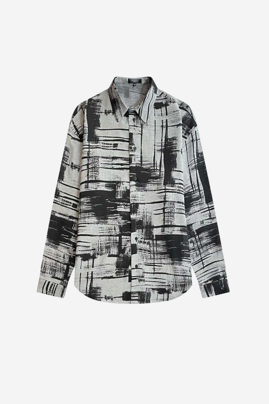 Men's Print Linen Shirt | Linen Print Shirt | Erverte Paris