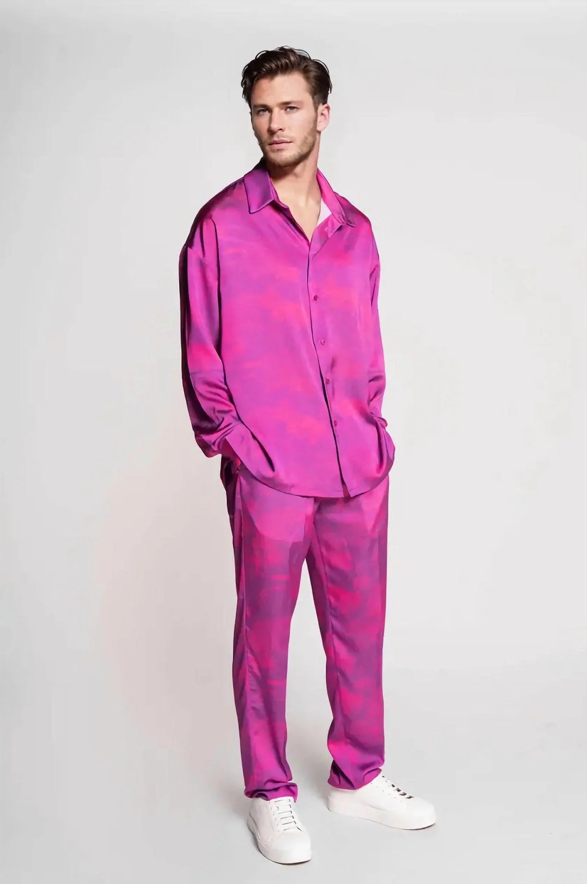 French - Made 100% Silk Savanna Print Pants - Erverte Paris