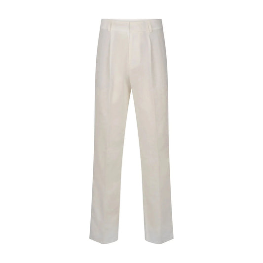 Pantalón blanco plisado de lino – ERVERTE Paris