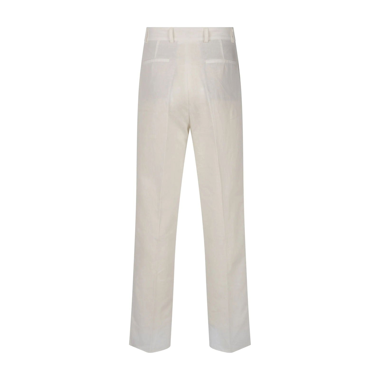 Linen White Pleated Pants - Erverte Paris