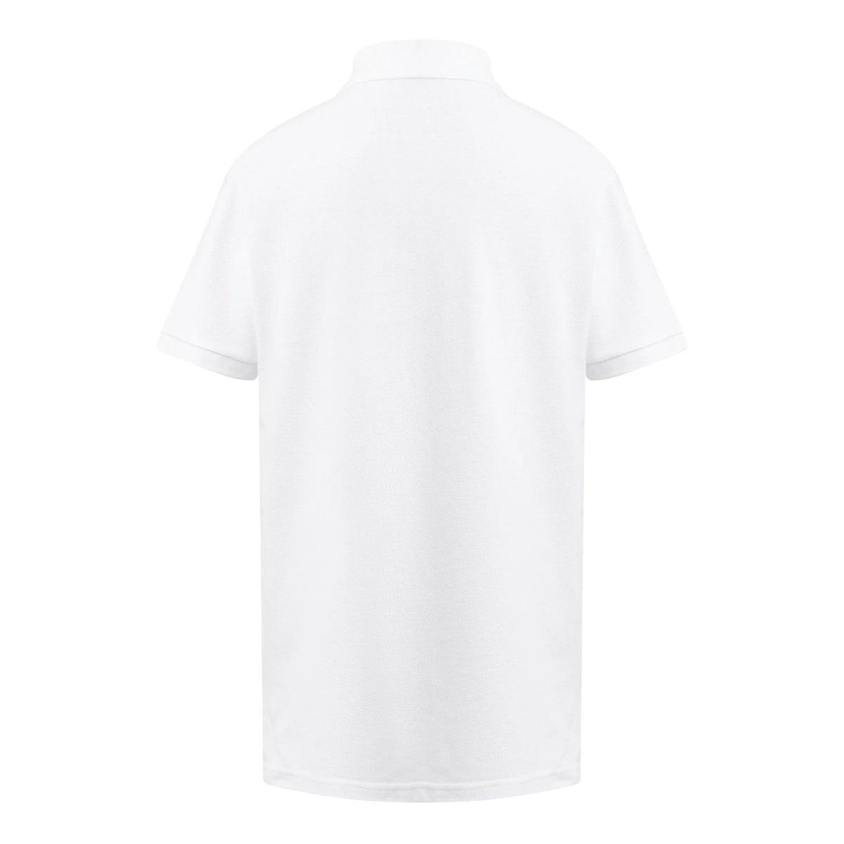 White organic cotton polo, back worn view – ERVERTE Paris