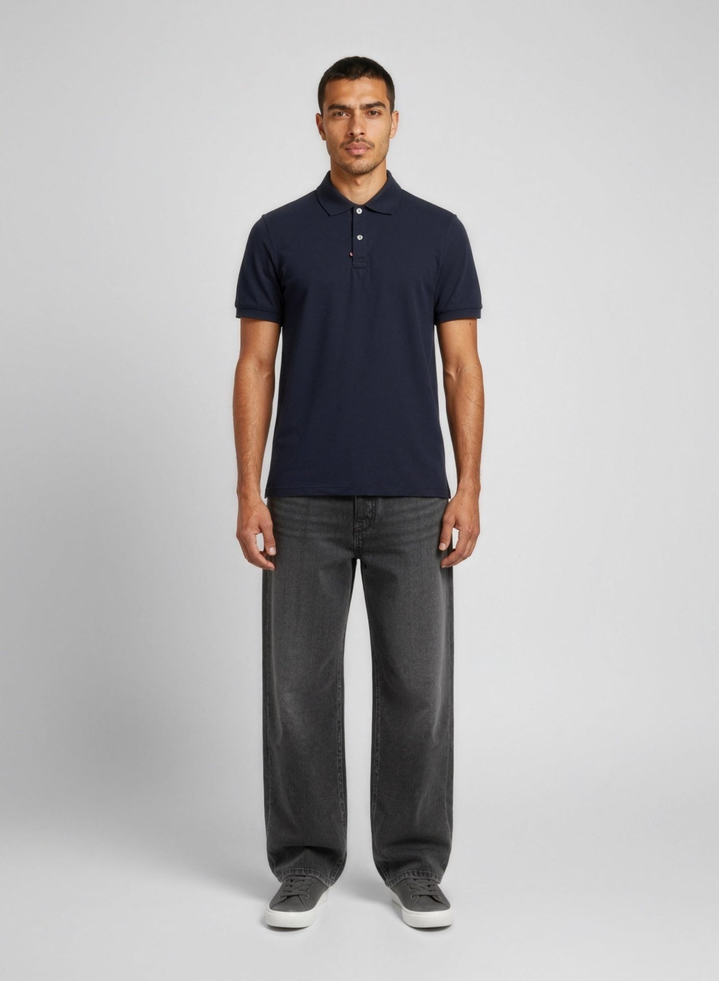 Polo en coton biologique bleu marine - Fabriqué en France