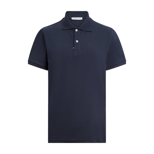 Navy Organic Cotton Polo – Made in France